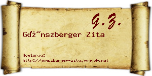 Günszberger Zita névjegykártya